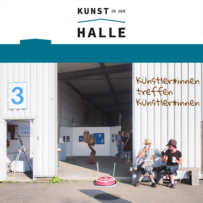 Künstler*innentreffen bei der Ausstellung Kunst in der Halle 2024, Eckernförde